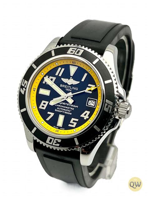 breitling superocean black yellow|Breitling Superocean with rubber strap.